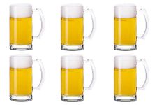 TUSAPAM Heavy Beer Mugs Set, 16oz Glass Mugs With Handle, Beer Glasses For Freezer, 500ml Beer Drinking Glasses, Traditional Stein For Bar, Alcohol, Beverages,Coffee, Teas, Set of 6