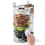 Saganizer Grocery Bag Holder Chrome Plastic Bag Holder Easy-Access Openings Multi Position use or Over The Cabinet Kitchen Storage Holder or Wall Mount