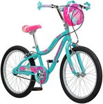 Schwinn Hazel Kids Bike, For Girls and Boys Ages 7 and Up, 20-Inch Wheels, Single Speed, With Training Wheels, Bag, and Flower Grip Ends, Suggested Rider Height 4'0" to 5'0", Teal