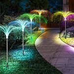 Chipark Solar Lights Outdoor Garden, Jellyfish-Shaped 5 Pack 7 Colors Garden Ornaments Light, Solar Waterproof Fairy Pathway String Light, for Lawn Terrace Wedding Party Decoration