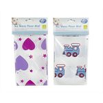 First Steps High Chair Floor Mat, Pink Hearts, Multi-Surface, Square, Pleated, 1 Count (Pack of 1)