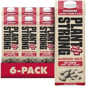PLANTSTRONG MILK Unsweetened Almond – Whole Plant-Based Milk, Fortified with Calcium, B12 & D3, No Gums or Oils, Non-GMO Project Verified, Gluten Free, Vegan (6-Pack (32 Fl Oz Each)) + Recipe Guide