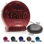 Sonic Bomb Loud Dual Alarm Clock with Vibrating Bed Shaker Red - SBB500SSR