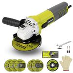 Angle Grinder, DEWINNER Corded Cutting Grinding Polishing, with Disc, Side Handle, 850 W 220-240 V Cutter, Adjustable Pin,115mm+ 6 Discs