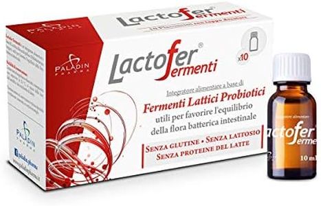 Paladin Pharma Lactofer Integratore Ferment Lattici Probiotici Senza Zucchero - 10 Flaconcini Da 10 Ml, color Rosso, 10