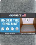 Drymate Under Sink Mat, Waterproof Cabinet Protection Mats for Kitchen & Bathroom, Absorbent Shelf Liners, Slip-Resistant, Non-Adhesive, Machine Washable, Durable (USA Made)(24”x29”)(Light Grey)