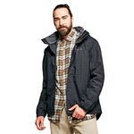 Peter Storm Men’s Downpour 2-Layer Jacket with Rollaway Adjustable Hood, Waterproof, Breathable & Lightweight Raincoat (UK, Alpha, XL, Regular, Regular, Black)