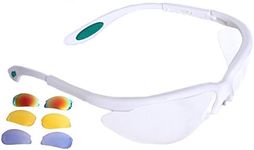 Python RG Multi Lense Racquetball (Squash) Eye Protection w/Free case (Eyewear Goggle Eyeguard) - White