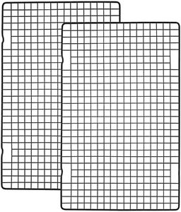 Tebery 2 Pack Black Heavy-Duty Wire Cooking Rack Baking Racks, Nonstick Baking & Cooling Grid for Roasting, Cooking, Grilling, Drying - 16" x 10"
