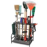 WEYIMILA Garden Tool Organizer for Garage, Yard Tool Storage, Garden Tool Rack, for Shed Home Outdoor, Up to 58 Long-Handled Tools, Garden Tool Stand, Heavy Duty Steel, Black