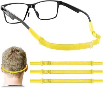 Adjustable Glasses Straps - 3 Pcs No Tail Adjustable Eyewear Retainer Glass Straps for Men, Women, Kids Eyelasses, Sunglasses,Yellow (7.5-13.5 inch)