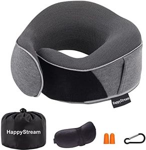 Travel Pillow, Comfortable Memory Foam Neck Pillow. Ergonomic U Shape Pillow for Flying Airplane Train Car Office Home. Washable Cotton Cover. (Dark Gray)