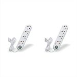 Ajanta 4 Way Extension Board Meter Heavy Duty Wire Spike & Surge Guard | Combo Pack of 2_(White) - 4 m and 1.5 |