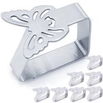 Aliwu Tablecloth Clips for Outdoor Dining Table 8 pcs Picnic Tables Clips Thickened Strong Stainless Steel，Table Cloth Clips Holders Ideal for Outdoor and Indoor ,Kitchen, Picnic,Party(Butterfly, 8)