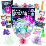 Original Stationery Grow Your Own Crystals Galaxy Terrarium Kit, Grow 3 Crystals for Beginners & Make a Galactic Scene with Aliens and LED Night Light