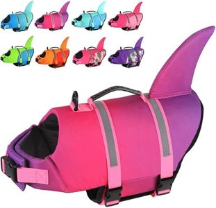 Doglay Dog Life Jacket, Ripstop Cute Shark Dog Life Jacket with Superior Buoyancy and Rescue Handle, Adjustable Dog Life Vests for Swimming Boating, Pet Flotation Vest for Small Medium Large Dogs