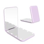 wobsion Compact Mirror, Magnifying Mirror with Light, 1x/3x Handheld 2-Sided Magnetic Switch Fold Mirror,Small Travel Makeup Mirror,Pocket Mirror for Handbag,Purse,Gifts for Girls(Purple)