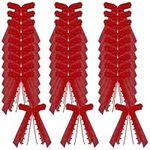 30Pcs Valentine Tree Topper Bow with Heart Decorations, 6.7”x4.3” Wreath Bowknot Decor for Valentine's Day Wedding Holiday Party Wall Home Front Door Car Decorative (Red)