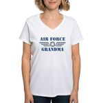 CafePress Air Force Grandma Women's V Neck T Shirt Womens Cotton V-Neck T-shirt White