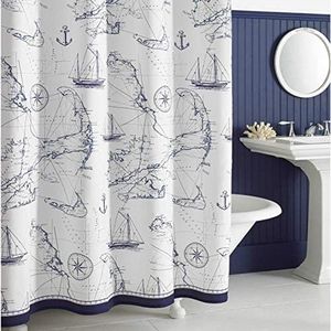 Aviation Nautical Blue Shower Curtain,Aviation Ocean Waterproof Poleyster Fabric, Navy Printed Blue Shower Curtains for Bathroom Decor,Small 62" W x Extra 78" H