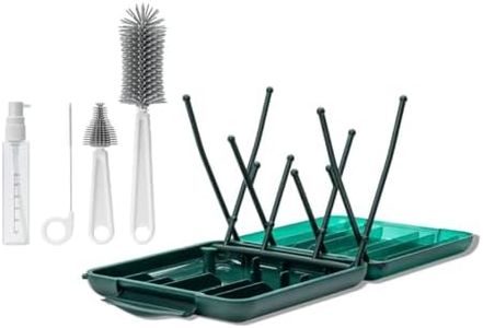 Willow Travel Cleaning Kit & Drying Rack - 5-Pack Cleaning Rack and Brushes for Breast Pump Parts and Bottles - Breastfeeding Essential