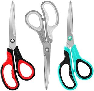 Scissors, Huhuhero 8.7" Multipurpose Scissors Heavy Duty, Titanium Sharp Scissors for Office Home Sewing High School Students, Comfort Grip Handles Scissors Multipack Set of 3, Art Craft Supplies