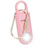 130dB Personal Safety Alarm Strobe Light. Loud Sound SOS Emergency Alerts with Carabiner. Self Defense Keychain Siren for Women, School Students, Night Runners, Hiking. Bear Alarm Deterrent. Pink