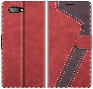 MOBESV Mobile Phone Case for BlackBerry Key2 Leather Case, BlackBerry Key2 Flip Case Cover for BlackBerry Key2 Mobile Phone Cases, Fashion Red