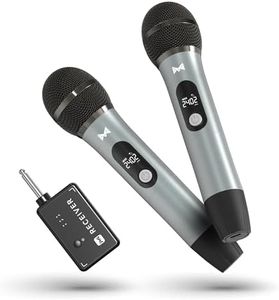Wireless Microphones, Wireless Microphone with One-to-One Chip Connection, 40H Duration, 200 FT Distance Receiving, Semi-Metallic tube Microphone for Singing, Video Recording, YouTube, Home Party