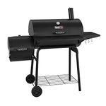 Royal Gourmet BBQ Charcoal Grill and Offset Smoker, 30'' L, 800 Square Inch, Outdoor for Camping, Black