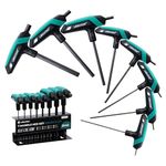 LIBRATON T-Handle Allen Wrench Set, Metric Hex Key T-Handle Set, 2.0mm-10mm T Handle Hex Key Set for DIY, Auto Bike Repair Tool, 8PCS with Storage Rack