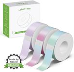 NELKO Genuine P21 Label Maker Tape, Adapted Label Print Paper, 12x40mm (0.47"x1.57"), Standard Laminated Office Labeling Tape Replacement, Multipurpose of P21, 180 Tapes/Roll, 3-Roll（Starry Sky）