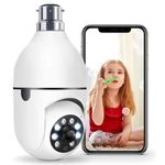 Eyetech 3MP WiFi Light Bulb Camera for Home Indoor | 360° View | Color Night Vision | Motion Detection | Two Way Audio | Wireless Home Security Camera with Mobile App V380 Pro (Light Camera)