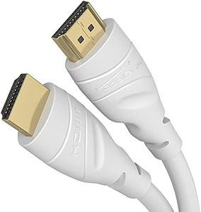 KabelDirekt 4K HDMI Cable – 65ft – Designed in Germany – HDMI Cord & HDMI Cable – Supports 4K@60Hz, UHD, Ethernet – HDTV, PC, PS5, Xbox, Switch & All Other HDMI Devices, White