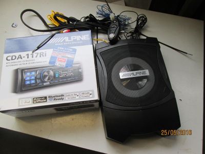 Alpine PWE-V80 Compact Powered Subwoofer – 160W Car Audio Bass