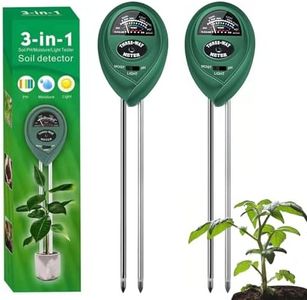 Maxsolve 2 Pack Soil Tester, 3-in-1 Plant Moisture Meter Light and PH Tester for Home, Garden, Lawn, Farm, Indoor and Outdoor Use, Promote Plants Healthy Growth, No Battery Required