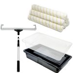 Allgala 18 Inch Painting Roller Kit Pro Grade 10 PC Set Paint Tray and Liner, Rollers and Frame, 4 FT Extension Pole