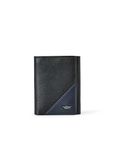 Police Men Navy Black Color Groix Tri Fold Leather Wallet