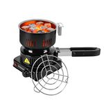 Electric Stove Coconut Charcoal Starter - ETL Approved Hot Plate Durable Faster Coal Burner 120V~600W with Detachable Handle Stainless Steel Grill & Rack Smart Heat Control Long Cable for BBQ Kitchen