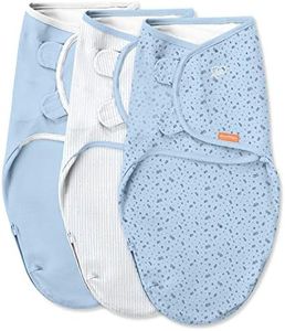 SwaddleMe by Ingenuity Easy Change Swaddle in Size Small/Medium, for Ages 0-3 Months, 7-14 Pounds, Up to 26 Inches Long, 3-Pack Baby Swaddle with Easy Change Zipper