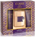 GUESS Gold Man Eau de Toilette 3 Piece Gift Set - Cologne Spray 2.5 Fl. Oz., Deodorizing Body Spray 6.0 Oz., & Shower Gel 6.7 Fl. Oz.