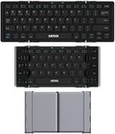 Arteck Folding Bluetooth Keyboard, Portable Mini Foldable Wireless Keyboard for iOS iPad 10.2-inch, Pro, Air, 9.7-inch, Mini, Android, MacOS, Windows Tablets Smartphone Built in Rechargeable Battery