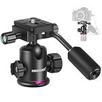 Neewer Ball Head with Handle and Cold Shoe Mic/Light Mount, 360 Degree Rotating Panoramic Ball Head Tripod Mount with 1/4 Inch Quick Release Plate for Tripod, Monopod, DSLRs, Load up to 17.6lbs/8kg