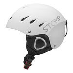 STOMP Ski & Snowboarding Snow Sports Helmet with Build-in Pocket in Ear Pads for Wireless Drop-in Headphone (Matte White, Small)