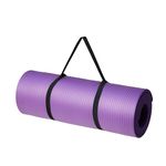 amazon basics 13mm Extra Thick Yoga and Exercise Mat with Carrying Strap, Purple