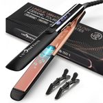 UNOISETION Flat Iron Hair Straighteners for Women with Negative Ion Hair Care, Advance 3D Floating Plates with Vibration, 15S Fast Heating, Up to 260°C, Hair Straighteners and Curlers in One