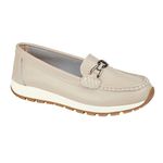 Jo & Joe Ladies Smooth Leather Comfort Wedge Loafer with Chain Trim Sizes 4-8 (Smoke, UK Footwear Size System, Adult, Women, Numeric, Medium, 6)