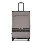 Tommy Hilfiger Lewiston Unisex Polyester Luggage - Steel Grey+Black, 83.5CM Large with 8 Wheel Trolley Bag