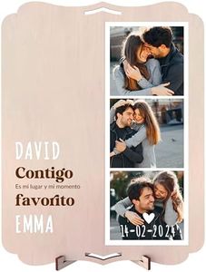 nagu® Marcos de Fotos múltiplea de 22 x 30 cm para pared o mesa, Incluye Letras Autoadhesivas para Personalizar con nombres y fechas. Regalo Aniversario Pareja personalizados con Foto y Frase original