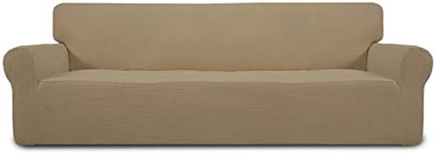 Easy-Going Stretch 4 Seater Oversized Sofa Couch Cover Tan